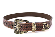 Load image into Gallery viewer, Plain Belt- #607 Longhorn Horse Rooster Basketweave Floral Pattern
