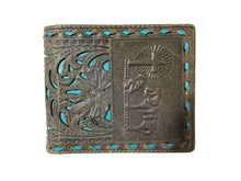 Load image into Gallery viewer, Short Wallet- #687 Leather Threading Wallet Genuine Leather Rodeo