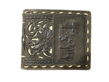 Load image into Gallery viewer, Short Wallet- #687 Leather Threading Wallet Genuine Leather Rodeo