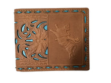 Load image into Gallery viewer, Short Wallet- #687 Leather Threading Wallet Genuine Leather Rodeo