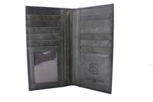 Cargar imagen en el visor de la galería, Long Wallet- #689 Hollow Out BK BR Off White Turquoise Accent