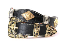 Load image into Gallery viewer, Concho Belt- #8001A-E Concho with Clear Stone
