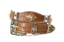 Load image into Gallery viewer, Concho Belt- #8001A-E Concho with Clear Stone