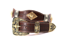 Load image into Gallery viewer, Concho Belt- #8001A-E Concho with Clear Stone