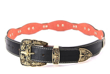 Load image into Gallery viewer, Concho Belt- #8002A-E Concho with Blue Stone