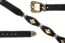 Load image into Gallery viewer, Concho Belt- #8002A-E Concho with Blue Stone
