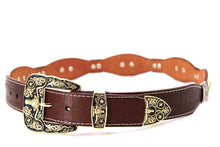 Load image into Gallery viewer, Concho Belt- #8002A-E Concho with Blue Stone