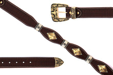Load image into Gallery viewer, Concho Belt- #8002A-E Concho with Blue Stone