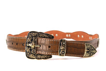 Load image into Gallery viewer, Concho Belt- #8002A-E Concho with Blue Stone