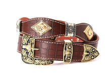 Load image into Gallery viewer, Concho Belt- #8002A-E Concho with Blue Stone