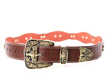 Load image into Gallery viewer, Concho Belt- #8002A-E Concho with Blue Stone
