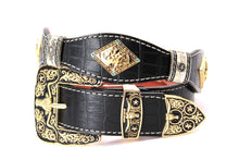 Load image into Gallery viewer, Concho Belt- #8002A-E Concho with Blue Stone