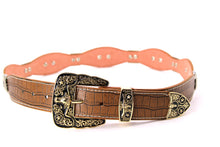 Load image into Gallery viewer, Concho Belt- #8002A-E Concho with Blue Stone
