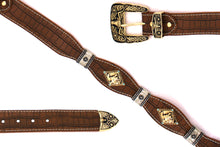 Load image into Gallery viewer, Concho Belt- #8002A-E Concho with Blue Stone