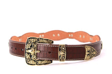 Load image into Gallery viewer, Concho Belt- #8002A-E Concho with Blue Stone