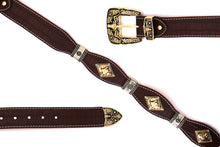 Load image into Gallery viewer, Concho Belt- #8002A-E Concho with Blue Stone