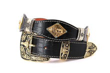 Load image into Gallery viewer, Concho Belt- #8002A-E Concho with Blue Stone