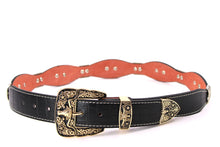 Load image into Gallery viewer, Concho Belt- #8002A-E Concho with Blue Stone