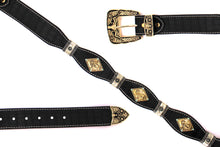Load image into Gallery viewer, Concho Belt- #8002A-E Concho with Blue Stone