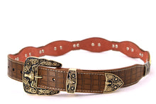 Load image into Gallery viewer, Concho Belt- #8002A-E Concho with Blue Stone