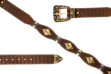 Load image into Gallery viewer, Concho Belt- #8002A-E Concho with Blue Stone