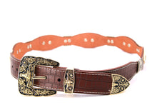 Load image into Gallery viewer, Concho Belt- #8002A-E Concho with Blue Stone