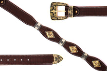 Load image into Gallery viewer, Concho Belt- #8002A-E Concho with Blue Stone