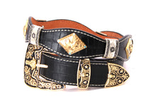 Load image into Gallery viewer, Concho Belt- #8002A-E Concho with Blue Stone