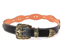Load image into Gallery viewer, Concho Belt- #8002A-E Concho with Blue Stone