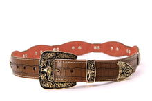 Load image into Gallery viewer, Concho Belt- #8002A-E Concho with Blue Stone