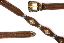 Load image into Gallery viewer, Concho Belt- #8002A-E Concho with Blue Stone