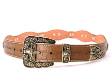 Load image into Gallery viewer, Concho Belt- #8002A-E Concho with Blue Stone