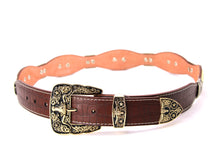 Load image into Gallery viewer, Concho Belt- #8002A-E Concho with Blue Stone