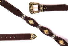Load image into Gallery viewer, Concho Belt- #8002A-E Concho with Blue Stone