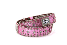 Load image into Gallery viewer, Kid Belt- #801&8012 Blue Pink Glisten Bling Flashy Rhombic Diamond