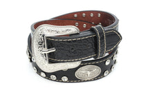 Load image into Gallery viewer, Kid Belt- #8013 Crocodile Silver Gray Concho Belt