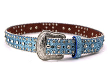 Load image into Gallery viewer, Kid Belt- #801&8012 Blue Pink Glisten Bling Flashy Rhombic Diamond