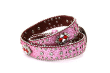 Load image into Gallery viewer, Kid Belt- #801&8012 Blue Pink Glisten Bling Flashy Rhombic Diamond