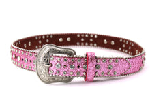 Load image into Gallery viewer, Kid Belt- #801&8012 Blue Pink Glisten Bling Flashy Rhombic Diamond