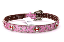 Load image into Gallery viewer, Kid Belt- #801&8012 Blue Pink Glisten Bling Flashy Rhombic Diamond