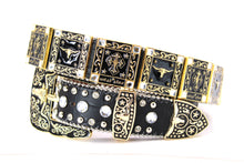 Load image into Gallery viewer, Rhinestone Belt - #802 Cross Black Rhinestone -1