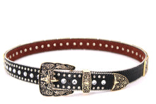 Load image into Gallery viewer, Rhinestone Belt - #802 Cross Black Rhinestone -1