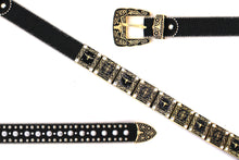 Load image into Gallery viewer, Rhinestone Belt - #802 Cross Black Rhinestone -1