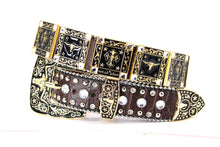 Load image into Gallery viewer, Rhinestone Belt - #802 Cross Black Rhinestone -1