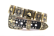 Load image into Gallery viewer, Rhinestone Belt - #802 Cross Black Rhinestone -1