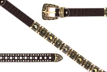Load image into Gallery viewer, Rhinestone Belt - #802 Cross Black Rhinestone -1