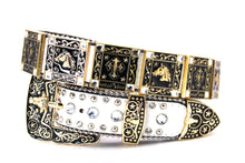 Load image into Gallery viewer, Rhinestone Belt - #802 Cross Black Rhinestone -1