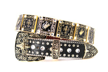 Load image into Gallery viewer, Rhinestone Belt - #802 Cross Black Rhinestone -1