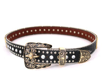Load image into Gallery viewer, Rhinestone Belt - #802 Cross Black Rhinestone -1