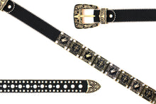 Load image into Gallery viewer, Rhinestone Belt - #802 Cross Black Rhinestone -1
